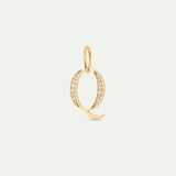 Gold Letter Q Pendant with Crystals