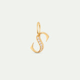 Gold Letter S Pendant with Crystals