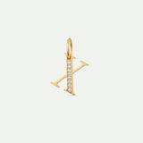 Gold Letter X Pendant with Crystals
