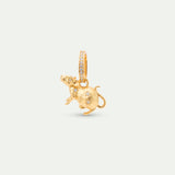 Gold Rat Pendant with Crystals, Liveliness and Ingenuity