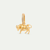 Gold Ox Pendant with Crystals, Perseverance and Strength