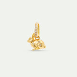 Gold Rabbit Pendant with Crystals, Gentleness and Wisdom