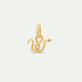 Gold Snake Pendant with Crystals, Intuition and Mystery