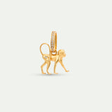 Gold Monkey Pendant with Crystals, Spirit and Agility