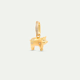 Gold Pig Pendant with Crystals, Generosity and Joy