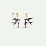 Alice, Swallow and Crystal Post Earrings