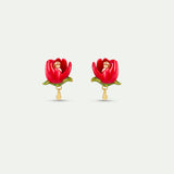 Red Tulip and Thumbelina Clip-On Earrings