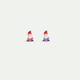 Asymmetrical Pink and Purple Dwarf Post Earrings