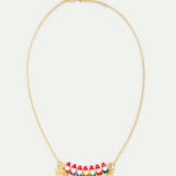 Seven Dwarves and Gold Flower Statement Necklace