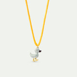 Yellow Pendant Necklace with Little Duck