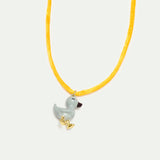 Yellow Pendant Necklace with Little Duck