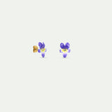 Violet and Faceted Crystal Post Earrings