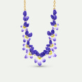 Violets and Faceted Crystal Statement Necklace