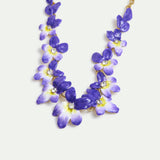 Violets and Faceted Crystal Statement Necklace