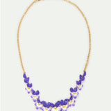 Violets and Faceted Crystal Statement Necklace