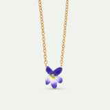 Violet and Faceted Crystal Necklace