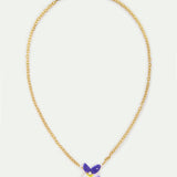 Violet and Faceted Crystal Necklace