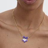 Violet and Faceted Crystal Necklace