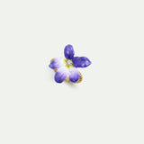 Large Violet and Faceted Crystal Adjustable Ring