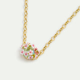 Round Blue Stone Bracelet with White and Pink Hawthorn