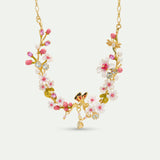 Statement Necklace with Hawthorn, Butterfly, Crystals and Pearls
