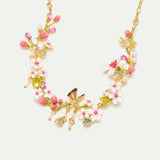 Statement Necklace with Hawthorn, Butterfly, Crystals and Pearls