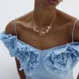 Statement Necklace with Hawthorn, Butterfly, Crystals and Pearls