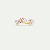 Adjustable Ring with White and Pink Hawthorns