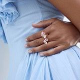 Adjustable Ring with White and Pink Hawthorns