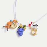 Purple “the Fox and the Stork” Bracelet, with Grapes and Faceted Glass