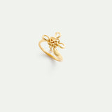 Gold Bow and Cultured Pearl Adjustable Ring