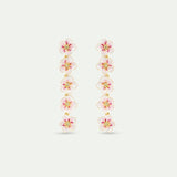 Mini White Cherry Blossom Dangle Post Earrings