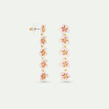 Mini White Cherry Blossom Dangle Post Earrings