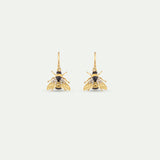 Gold Bees and Crystal Hoop Earrings