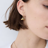 Gold Bees and Crystal Hoop Earrings