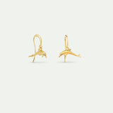 Gold Dolphin Hoop Earrings