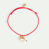 Pink Cord Robin Bracelet