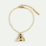Gold Bee and Crystal Bracelet