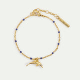 Gold Dolphin Pendant Bracelet