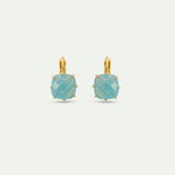 Glacier Blue Diamantine Square Stone Sleeper Earrings