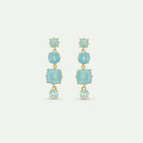 Glacier Blue Diamantine 4 Stone Post Earrings