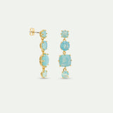 Glacier Blue Diamantine 4 Stone Post Earrings