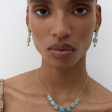 Glacier Blue Diamantine 4 Stone Post Earrings