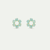 Glacier Blue Six-Stone Post Earrings