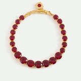 Single Row Garnet Red Diamantine Bracelet