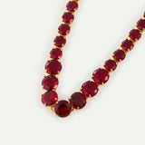 Single Row Garnet Red Diamantine Bracelet