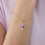 Purple and Yellow Tutu Ballerina Bracelet with Purple Crystals