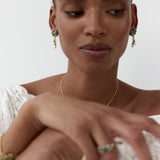 Gold and Blue Ribbon, and Cultured Pearl Dangle Post Earrings