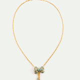 Blue and Gold Ribbon, and Cultured Pearl Fine Bracelet