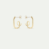 Gold Post Hoop Earrings